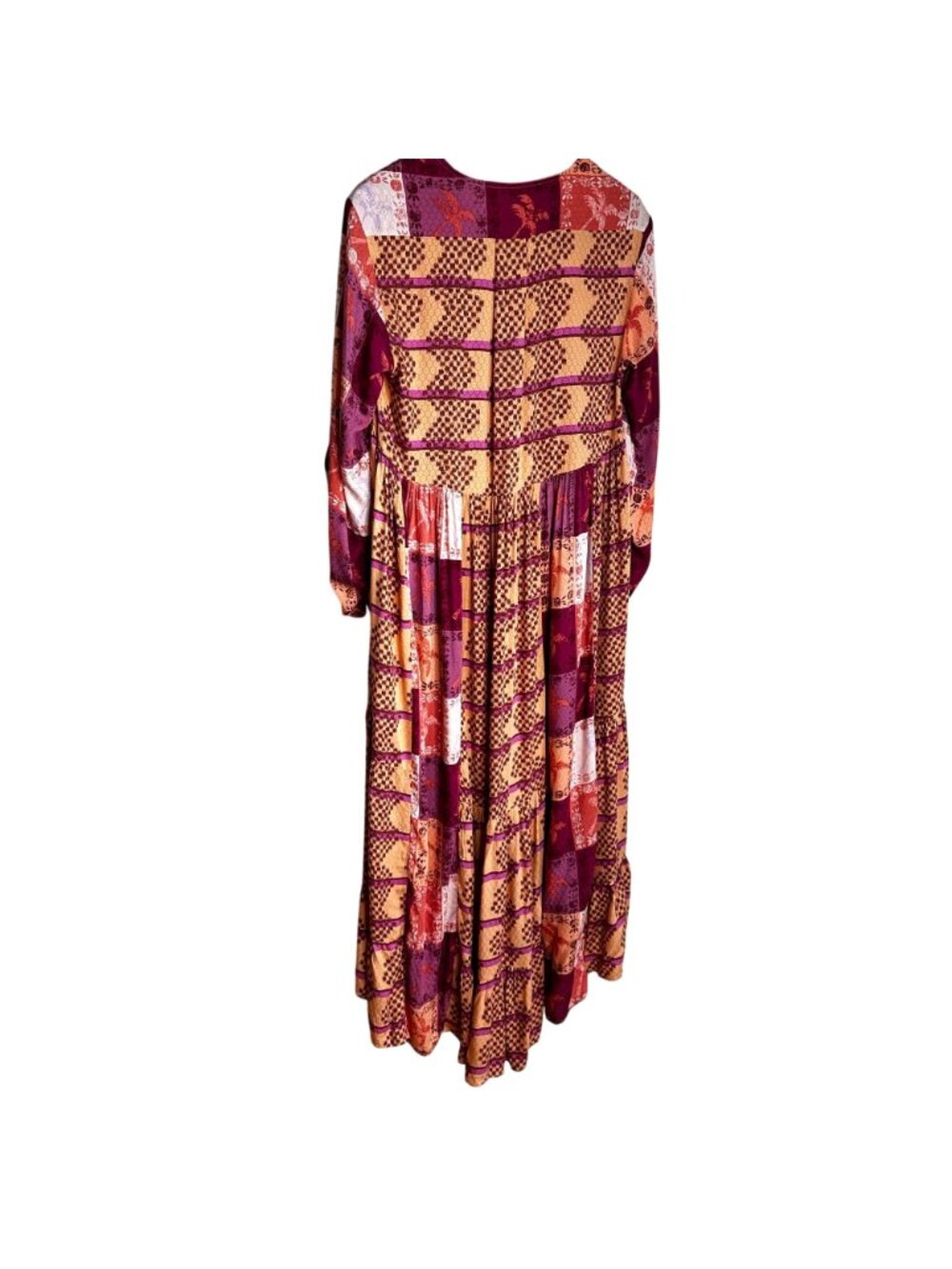 FREE PEOPLE Ibiza Patchwork Maxi Kimono Duster XS NWT Boho Festival Robe Dress - Picture 5 of 12